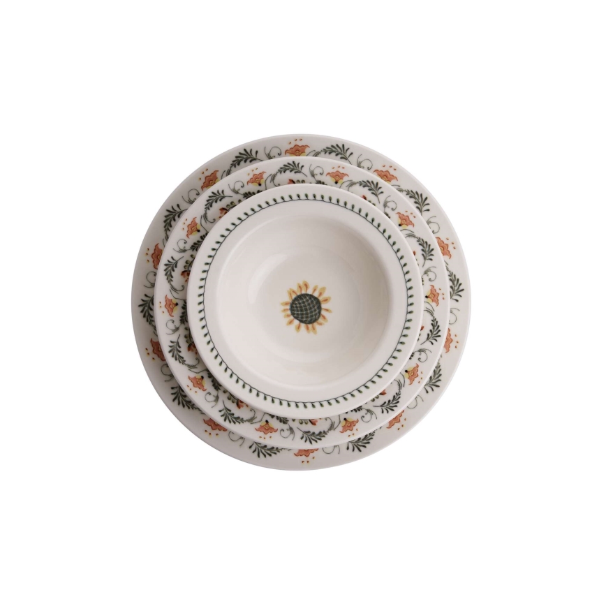 24-teiliges Geschirrset, bunt/Porzellan