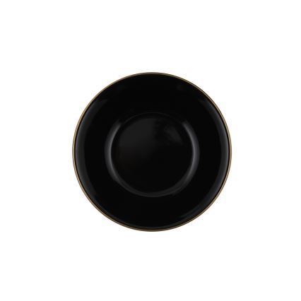 24-teiliges Geschirrset in Schwarz mit Goldakzenten aus Steingut