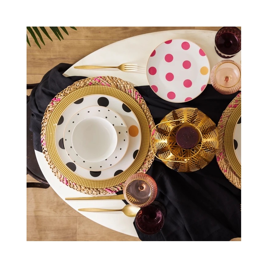 24-teiliges Geschirrset mehrfarbig/Porzellan