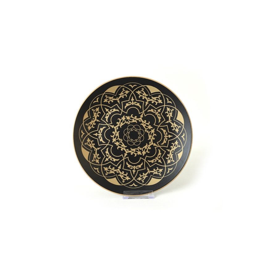 24-teiliges Geschirrset, schwarz/gold, Keramik