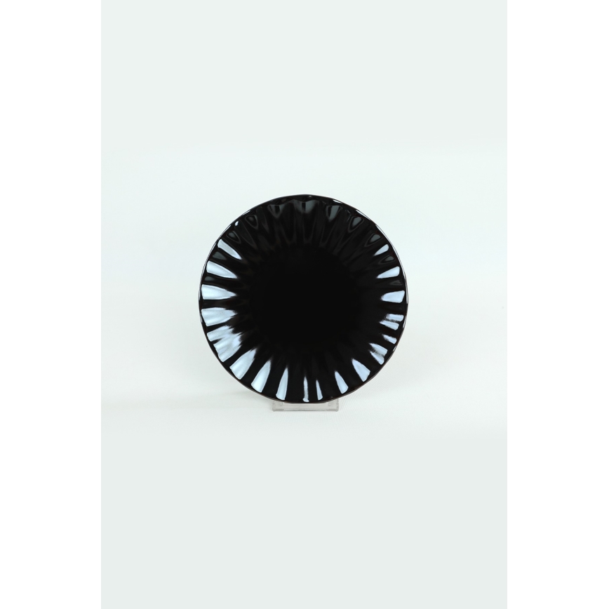 24-teiliges Geschirrset, schwarz/Steingut