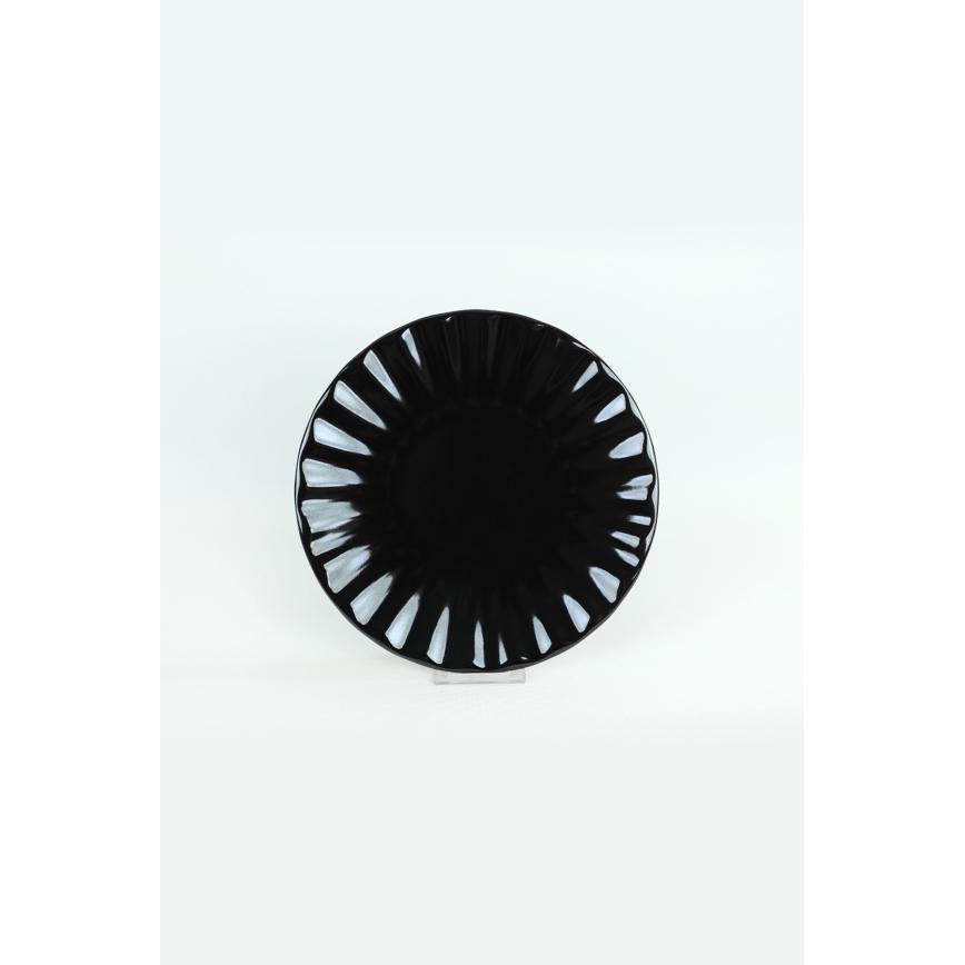 24-teiliges Geschirrset, schwarz/Steingut