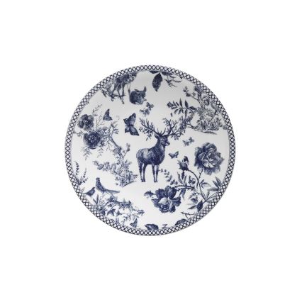 24-teiliges Geschirrset weiß/blau/Porzellan