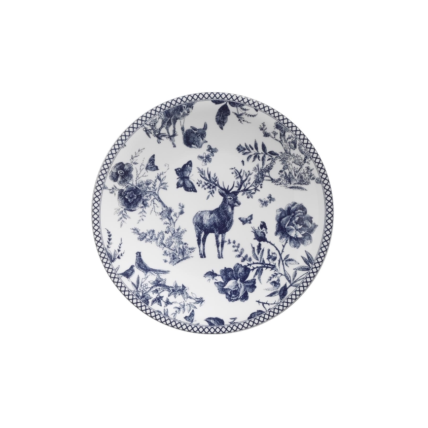 24-teiliges Geschirrset weiß/blau/Porzellan