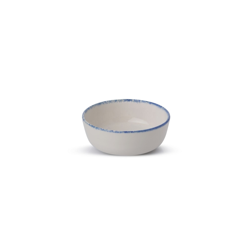 24-teiliges Geschirrset, weiß/blau, Porzellan