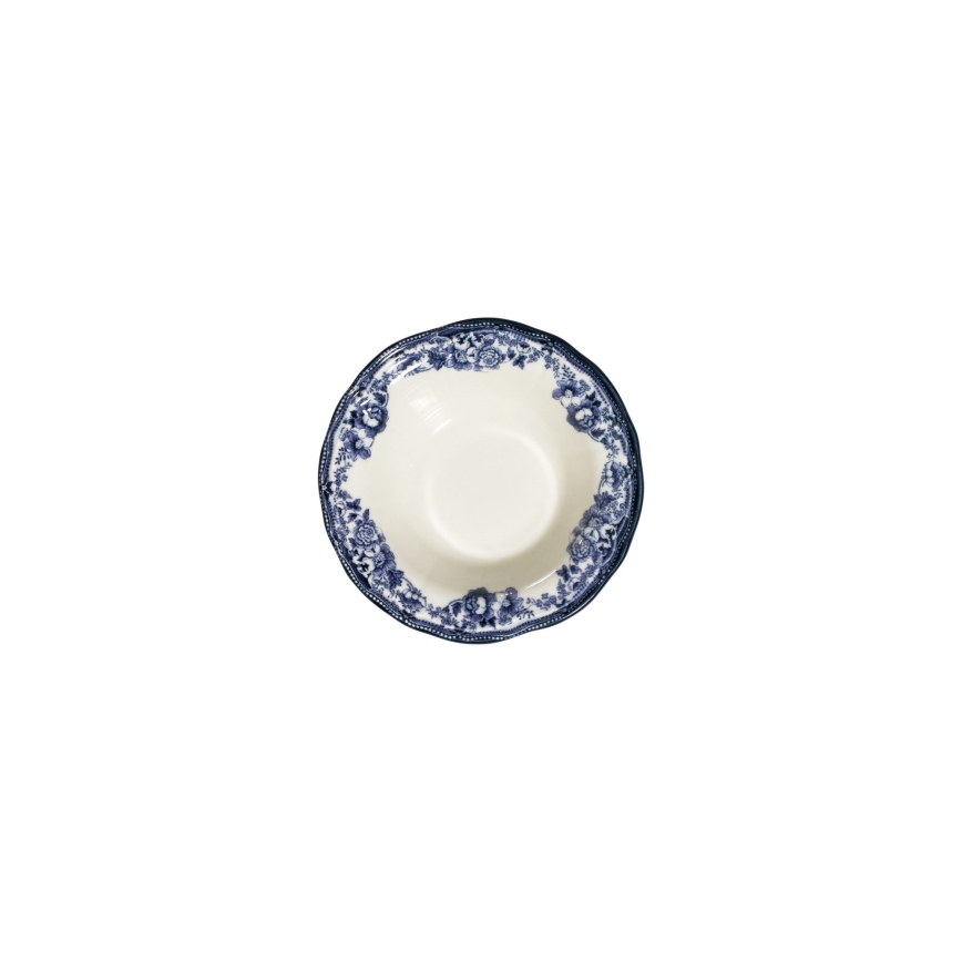 24-teiliges Geschirrset, weiß/blau, Porzellan