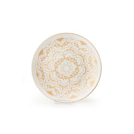 24-teiliges Geschirrset weiß/gold/Keramik