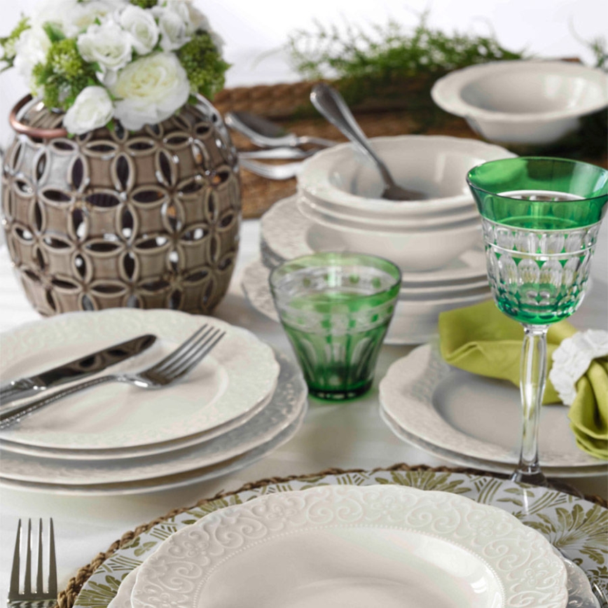 24-teiliges Geschirrset, weiß/Porzellan