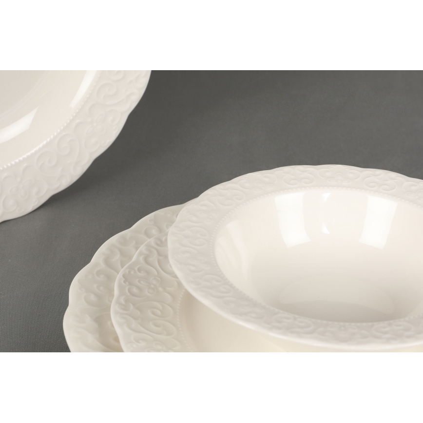 24-teiliges Geschirrset, weiß/Porzellan