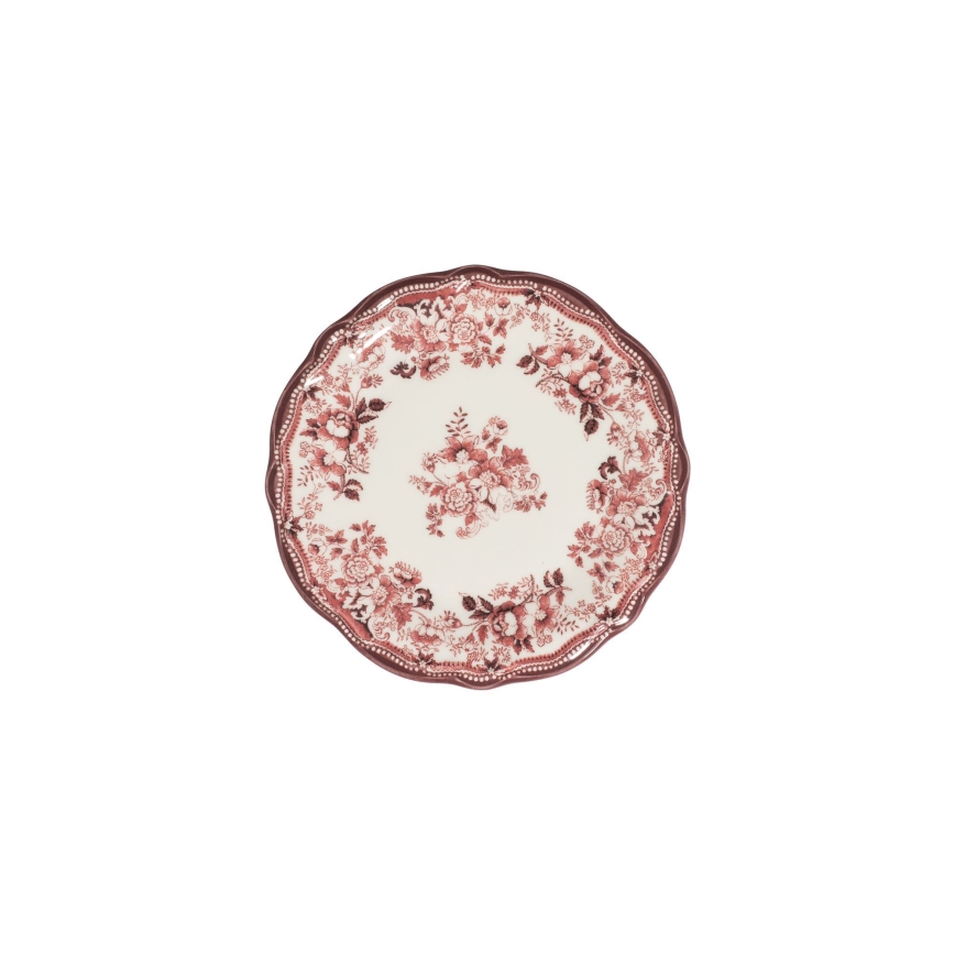 24-teiliges Geschirrset weiß/rosa/Porzellan