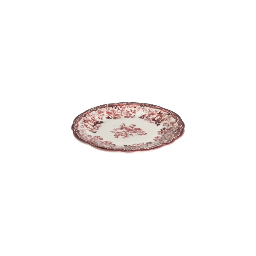 24-teiliges Geschirrset weiß/rosa/Porzellan
