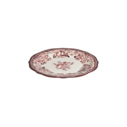 24-teiliges Geschirrset weiß/rosa/Porzellan