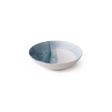 24-teiliges Porzellan-Geschirrset, blau/creme