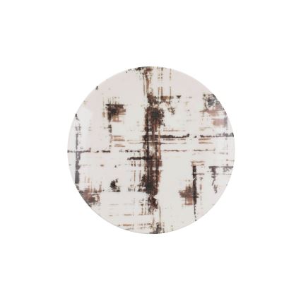 24-teiliges Porzellan-Geschirrset, braun/weiß