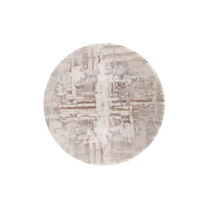 24-teiliges Porzellan-Geschirrset, braun/weiß