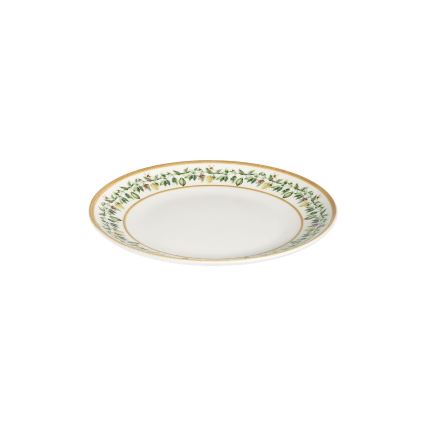 24-teiliges Porzellan-Geschirrset, creme/beige/grün
