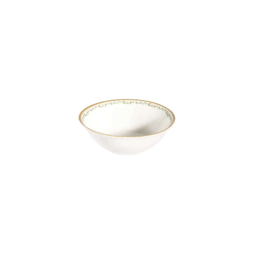 24-teiliges Porzellan-Geschirrset, creme/beige/grün
