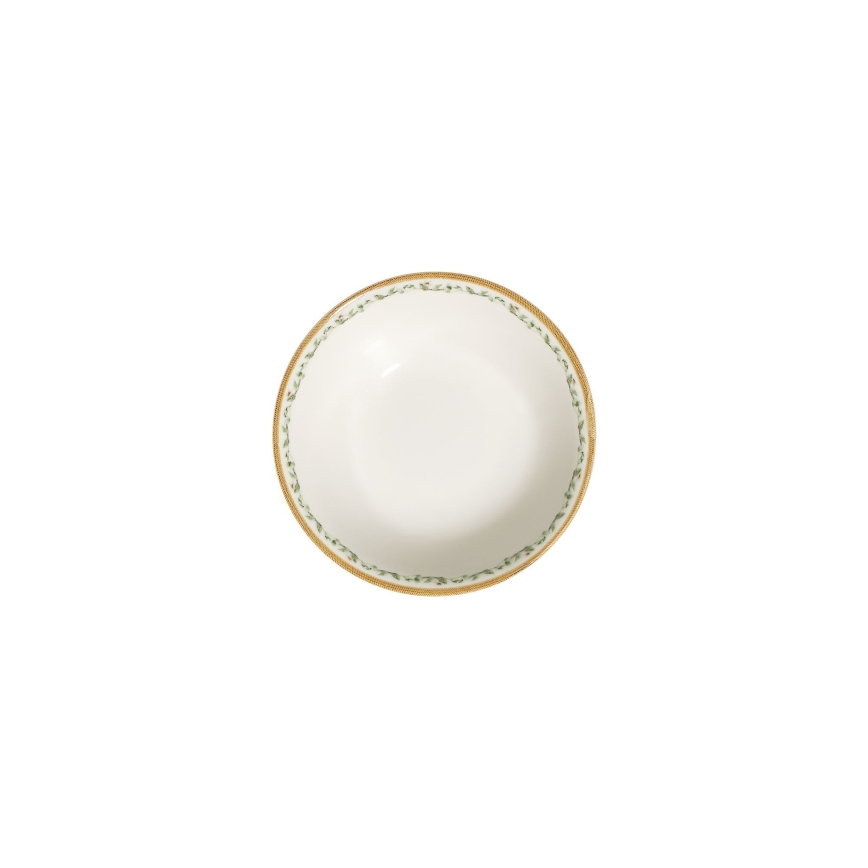 24-teiliges Porzellan-Geschirrset, creme/beige/grün