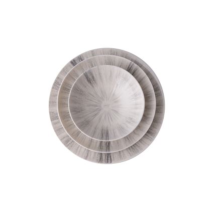 24-teiliges Porzellan-Geschirrset, grau