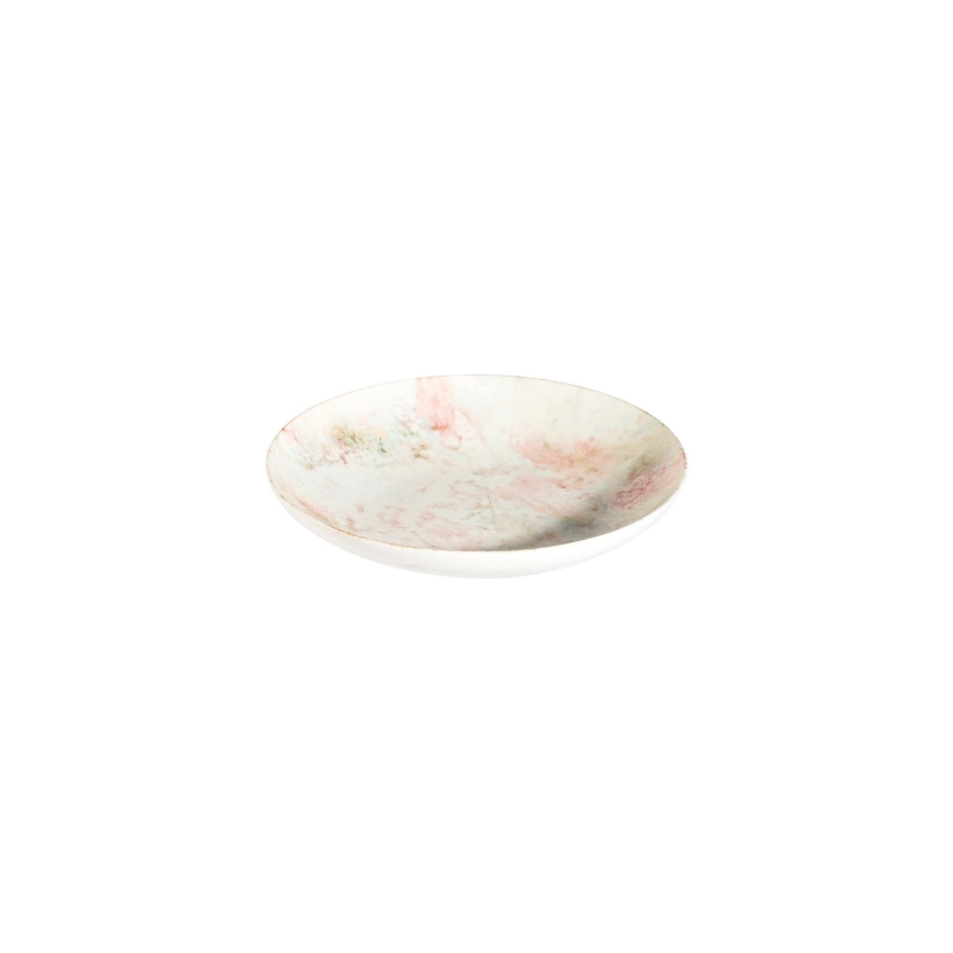 24-teiliges Porzellan-Geschirrset, rosa/beige