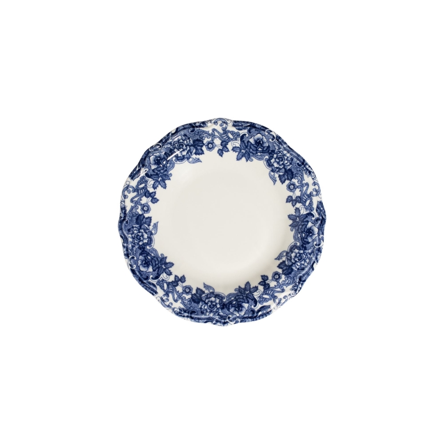 24-teiliges Porzellan-Geschirrset, weiß/blau