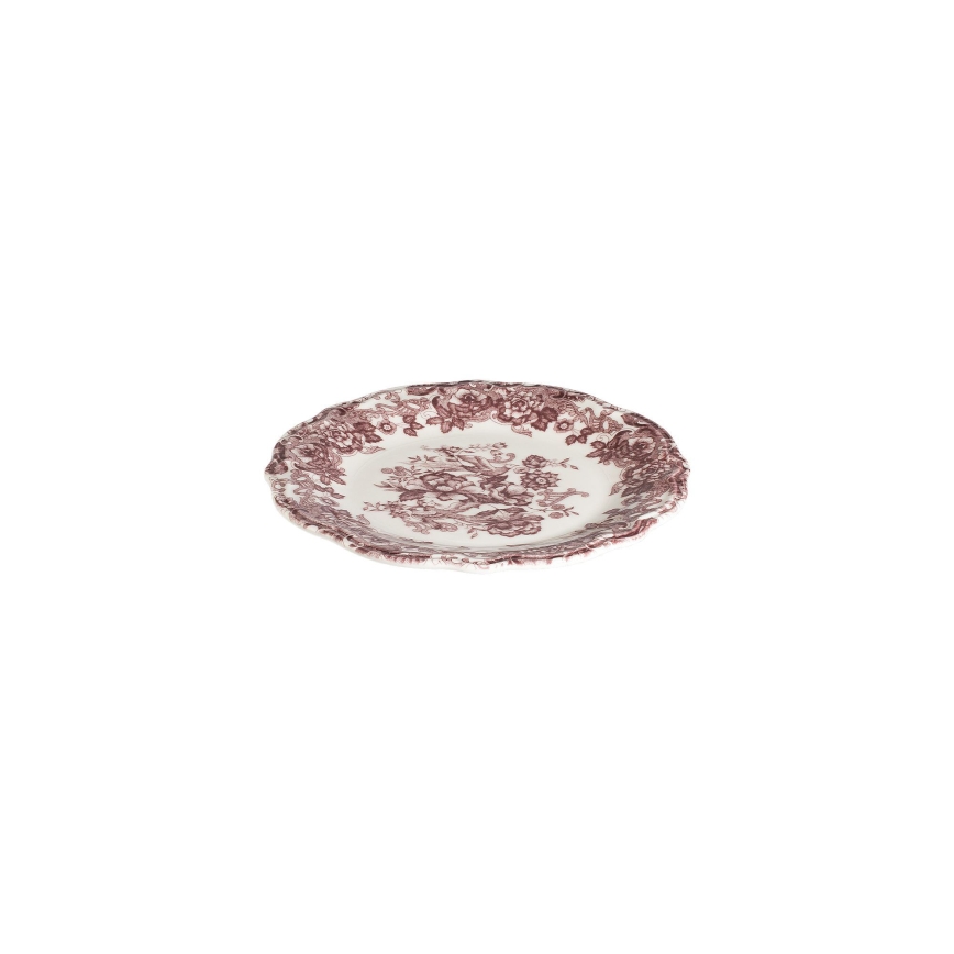 24-teiliges Porzellan-Geschirrset, weiß/rosa