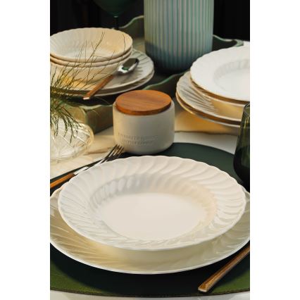 24-teiliges Porzellan-Speiseservice, weiß