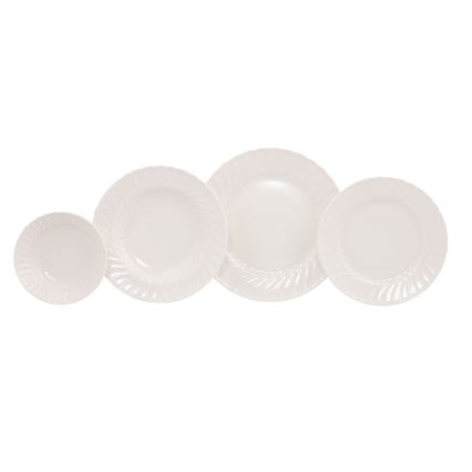 24-teiliges Porzellan-Speiseservice, weiß