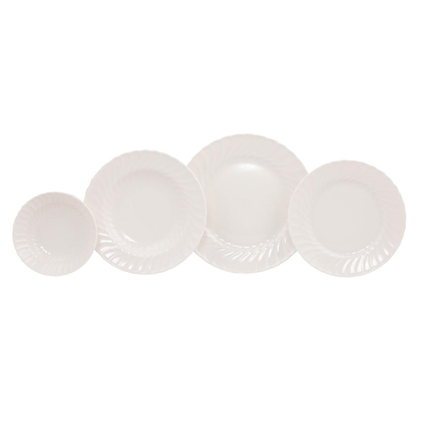 24-teiliges Porzellan-Speiseservice, weiß