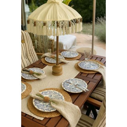 24-teiliges Porzellangeschirr, weiß/blau