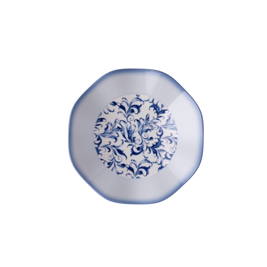 24-teiliges Speiseservice aus Porzellan, blau