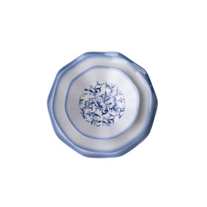 24-teiliges Speiseservice aus Porzellan, blau