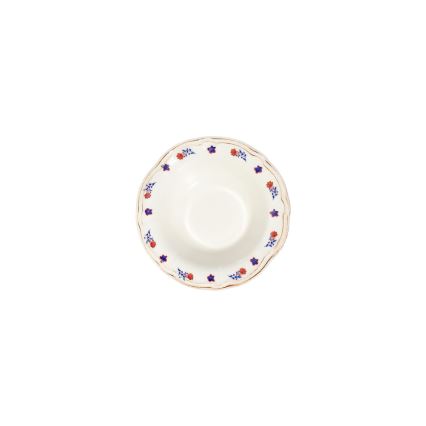 24-teiliges Speiseservice, weiß/blau/rot/Porzellan