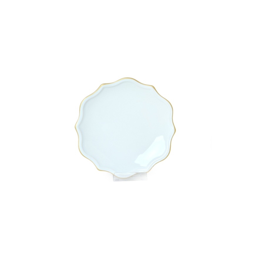 24-teiliges Steingut-Geschirrset in Weiß mit goldenen Akzenten