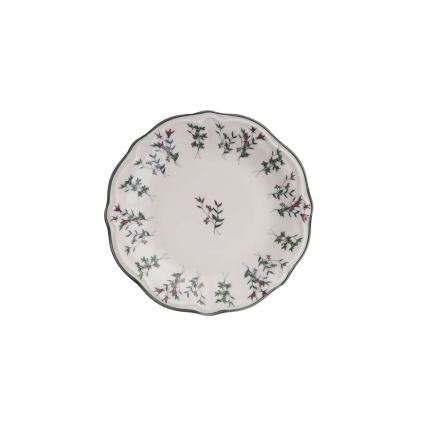 24-teiliges Tafelservice aus Porzellan, weiß/grün