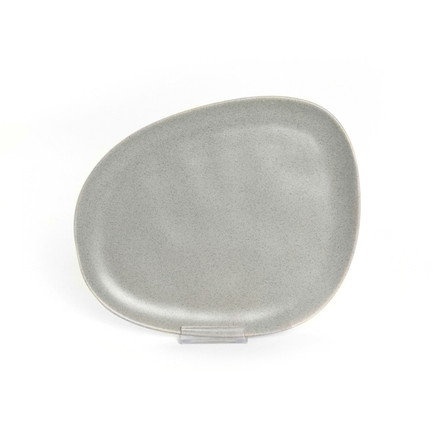 24-teiliges Tafelservice, grau/Steingut