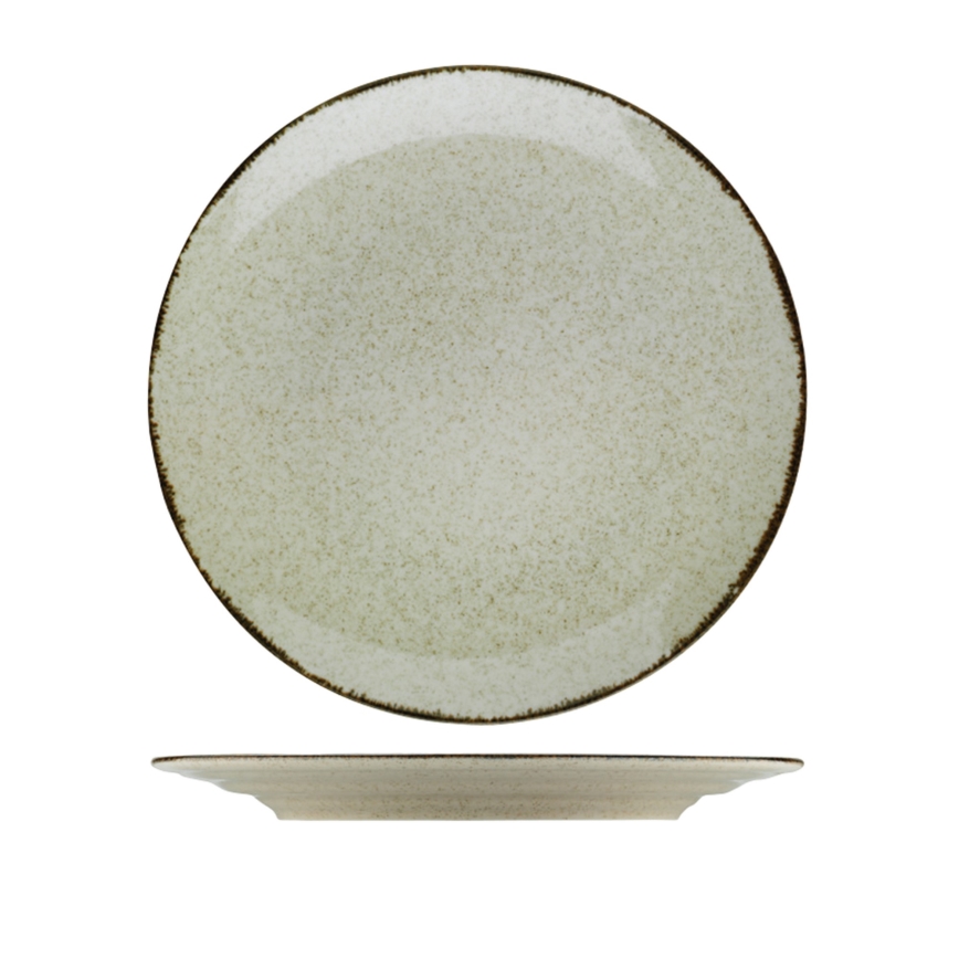 24-teiliges Tafelservice in Beige aus Porzellan