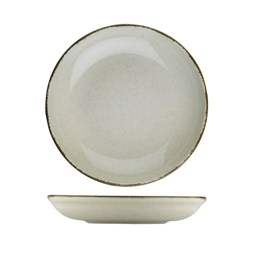 24-teiliges Tafelservice in Beige aus Porzellan