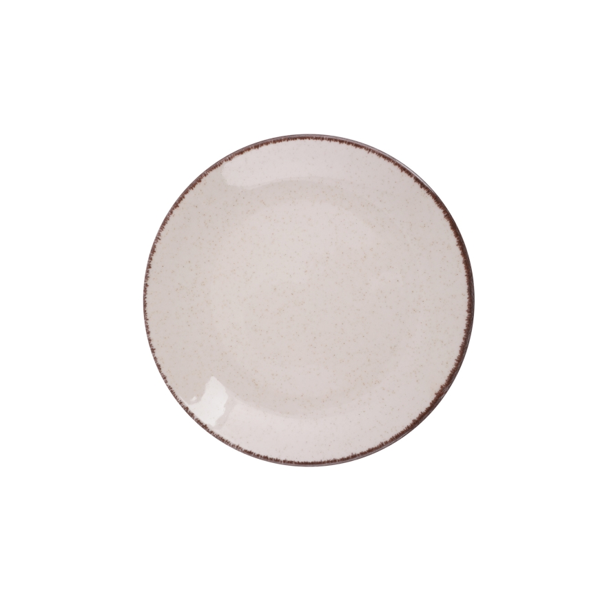 24-teiliges Tafelservice in Beige aus Porzellan