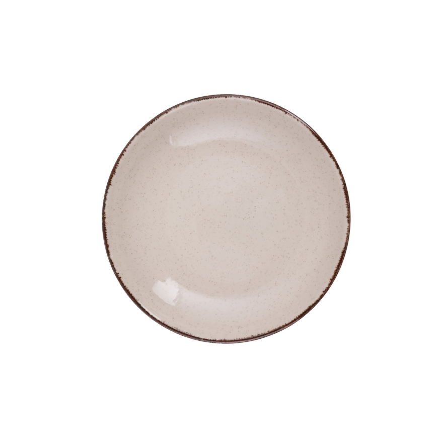 24-teiliges Tafelservice in Beige aus Porzellan
