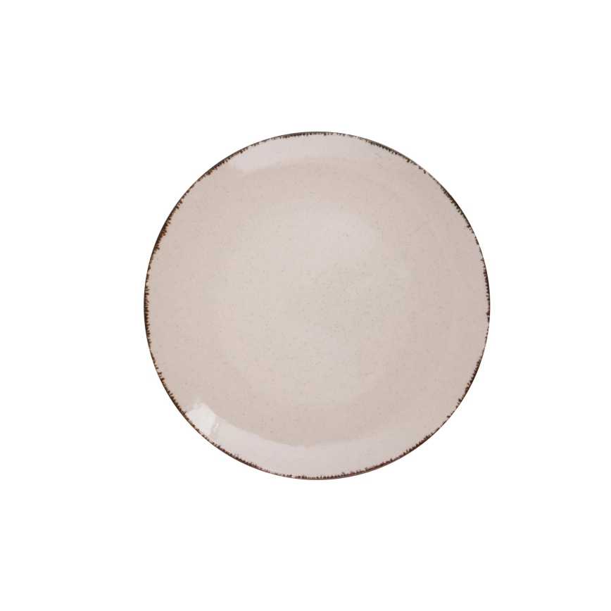 24-teiliges Tafelservice in Beige aus Porzellan