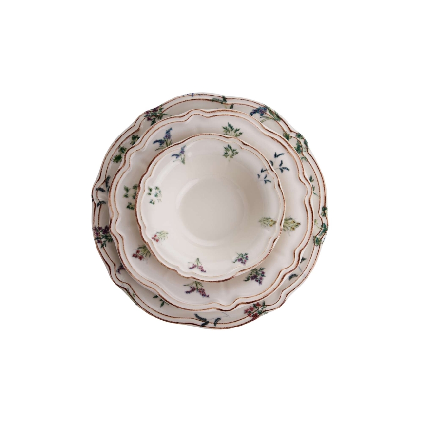 24-teiliges Tafelservice, mehrfarbig/Porzellan