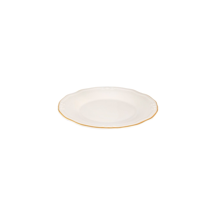 24-teiliges Tafelservice, Weiß/Gold, Porzellan