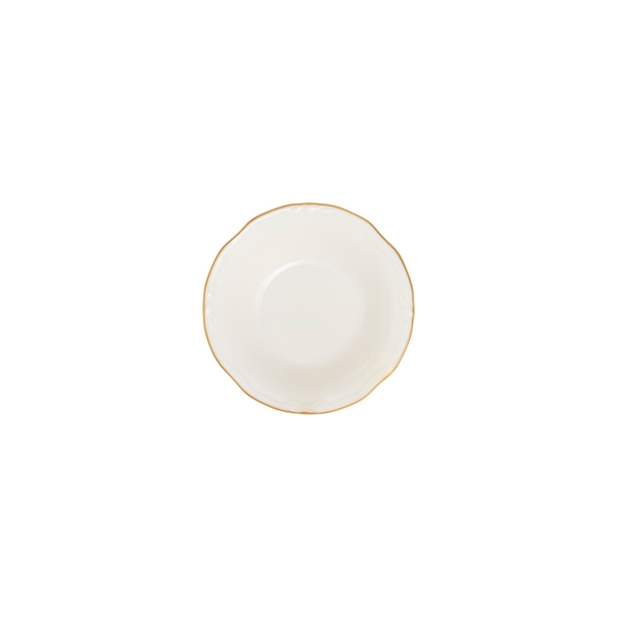24-teiliges Tafelservice, Weiß/Gold, Porzellan