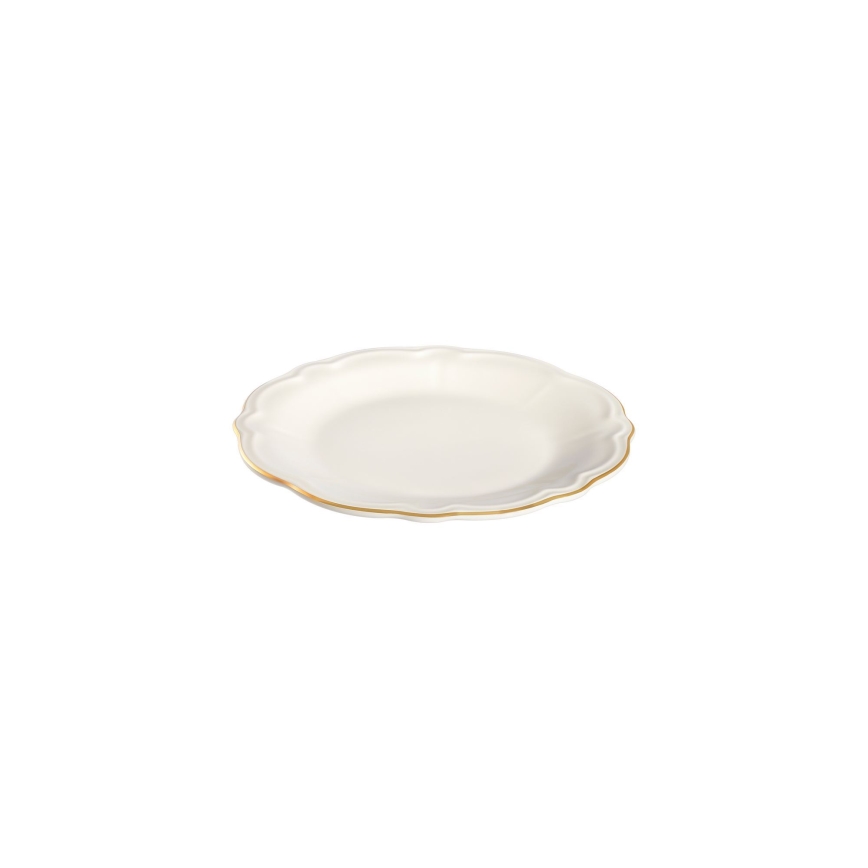 24-teiliges Tafelservice – Weiß/Gold/Porzellan