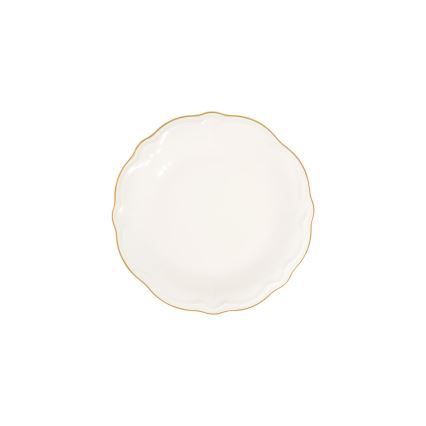 24-teiliges Tafelservice – Weiß/Gold/Porzellan