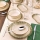 27-teiliges Geschirrset beige/braun/Porzellan