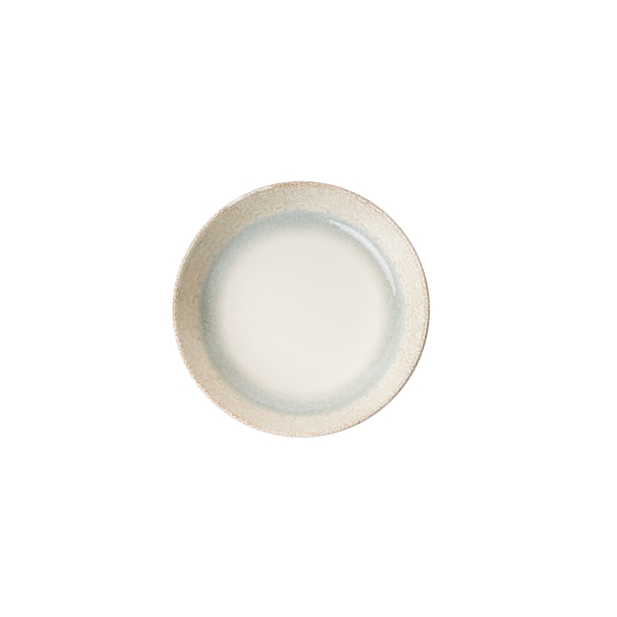 27-teiliges Porzellan-Essservice in Beige und Grün