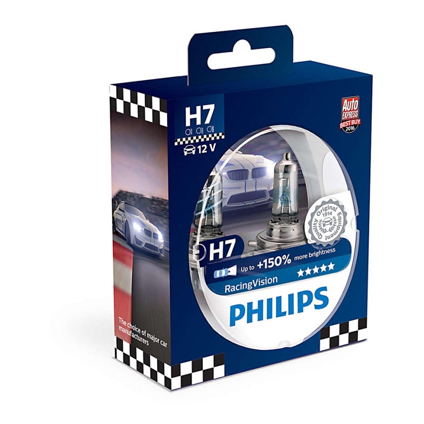 2er SET - Autoglühbirne Philips RACINGVISION 12972RVS2 H7 PX26d/55W/12V