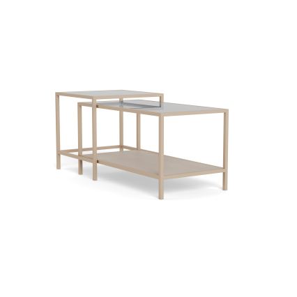 2er-Set Couchtisch SARON 90x50 cm grau/transparent